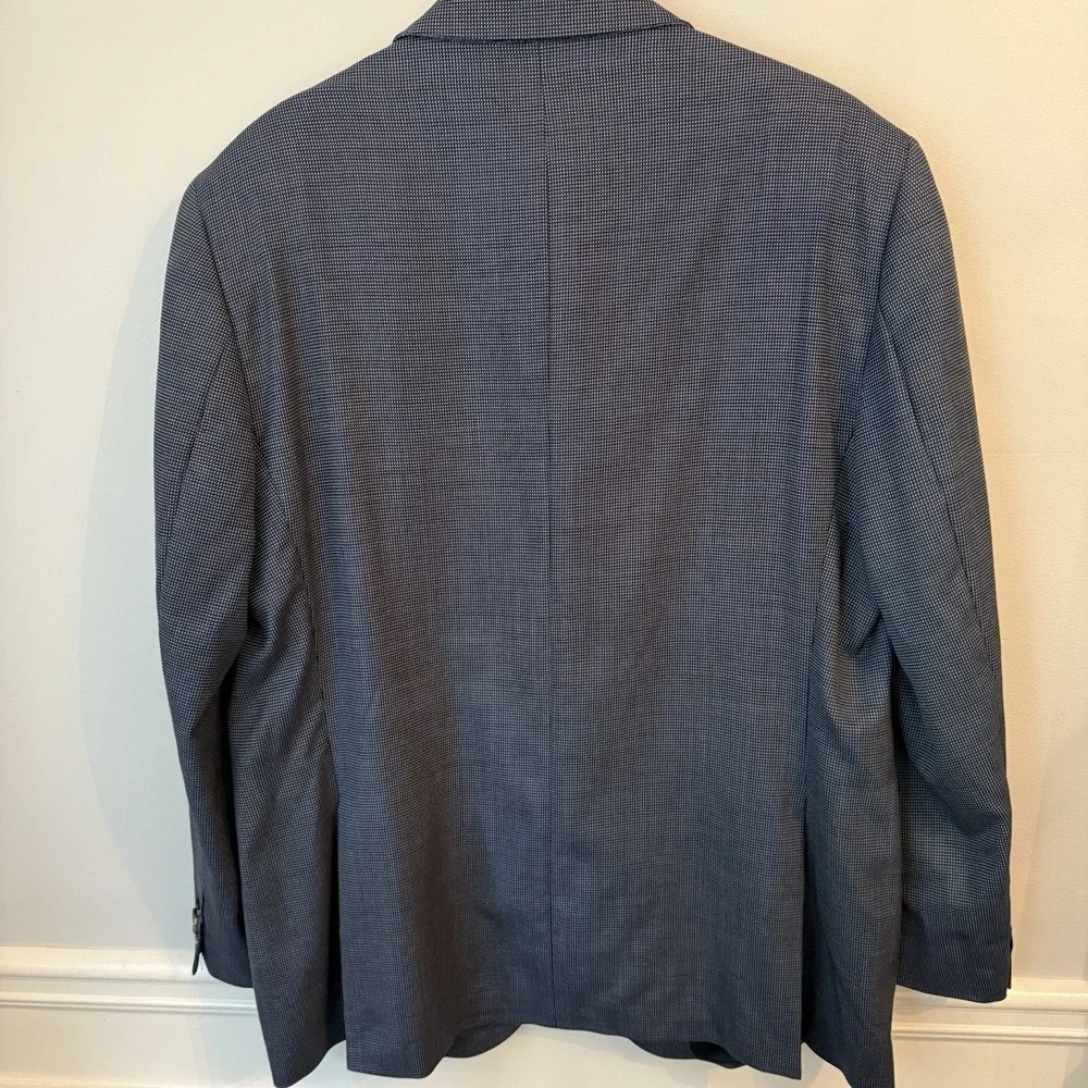 Loro Piana Mens 46L 100% Wool Blazer Made in Italy Blue Quiet Luxury Designer